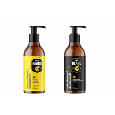 faces mr beard the grooming duo bundle  beard shampoo   hair shampoo