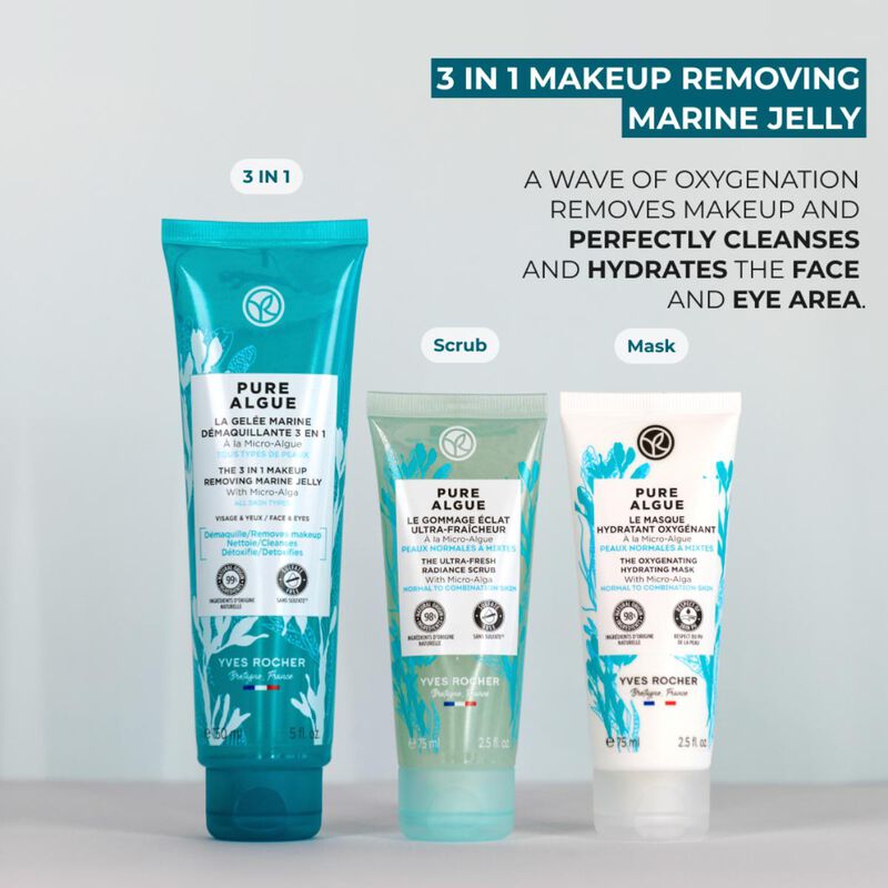 yves rocher pure algue the 3 in 1 makeup removing marine jelly 150ml