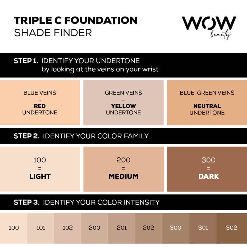wow beauty triple c foundation – conceal, contour, cover