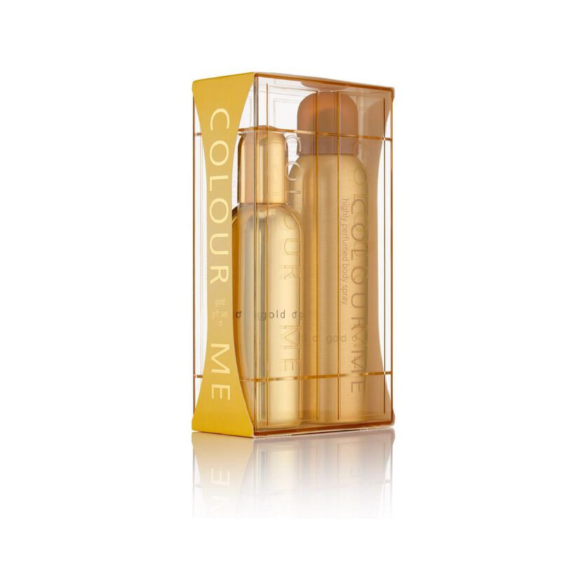 colour me colour me set gold for men (parfum 90ml + body spray 150ml)