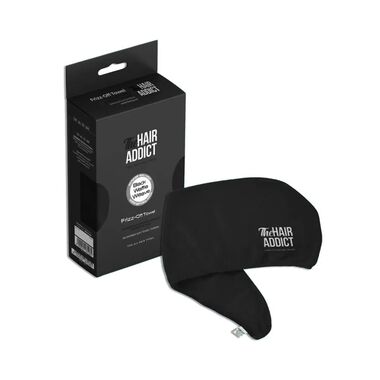 faces frizz off towel black waffle weave medium