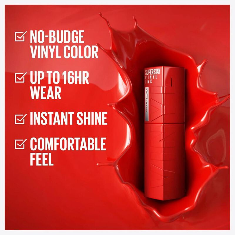 maybelline new york superstay vinyl ink longwear transfer proof gloss lipstick, 40 witty