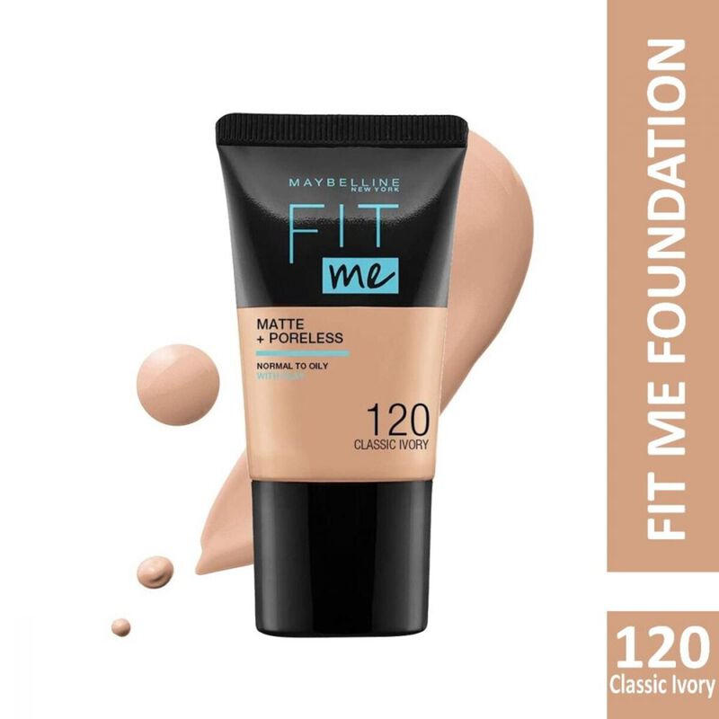 maybelline new york fit me foundation matte  poreless with spf  120