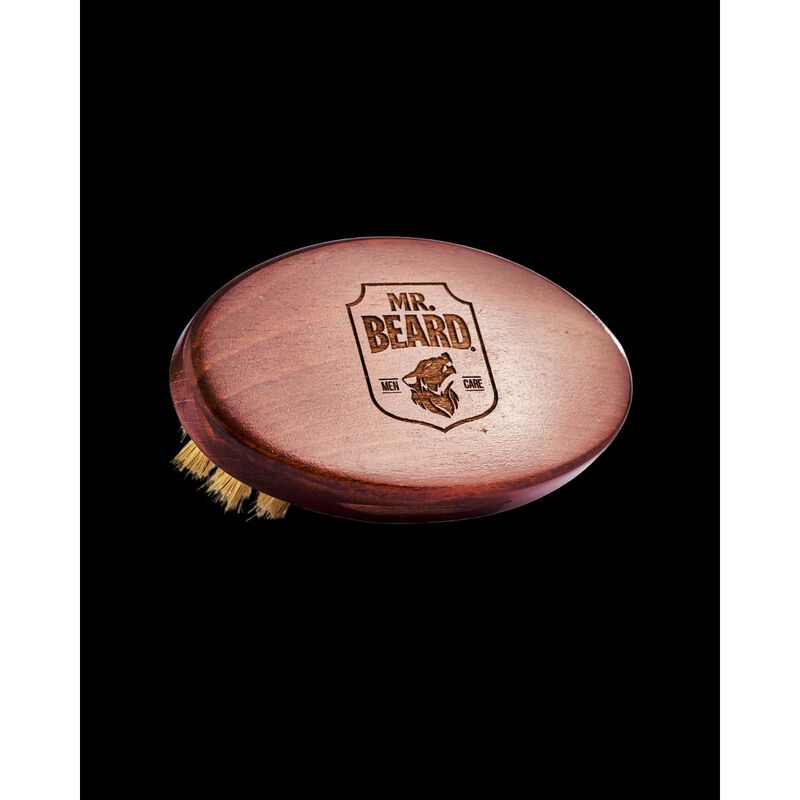 mr beard sun & style bundle tanning oil + beard brush + leather travel pouch