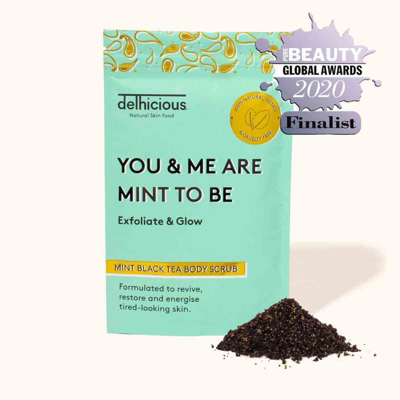 delhicious delhicious mint black tea body scrub