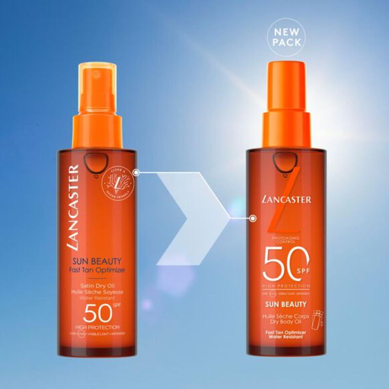 lancaster sun beauty fast tan optimizer satin dry oil spf50