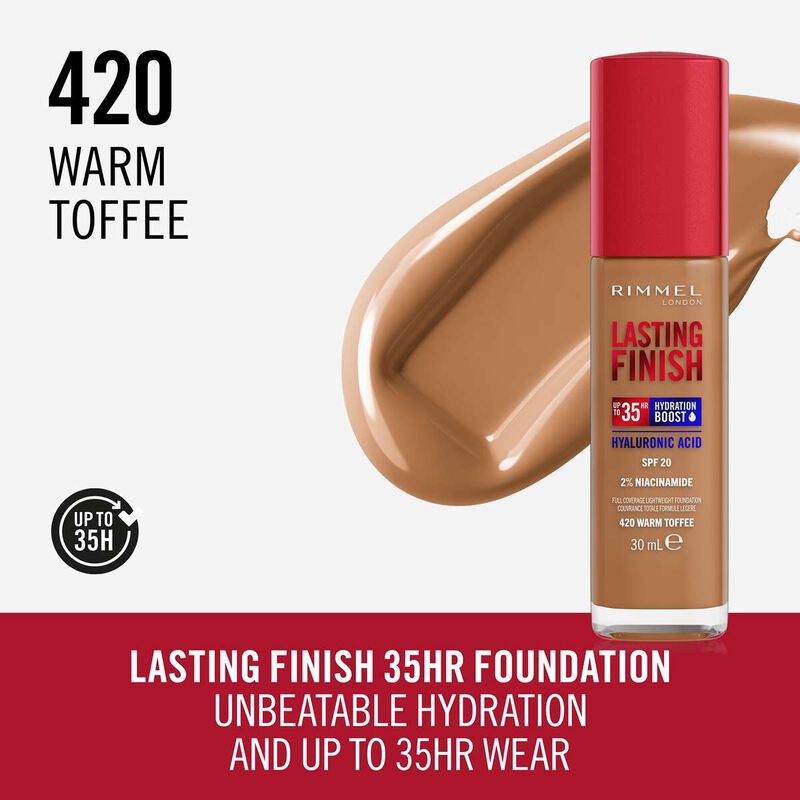 Lasting Finish Full Coverage Lightweight Foundation 420 rimmel lasting finish full coverage lightweight foundation 420