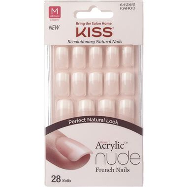 faces kiss salon acrylic nude french nails kan03c