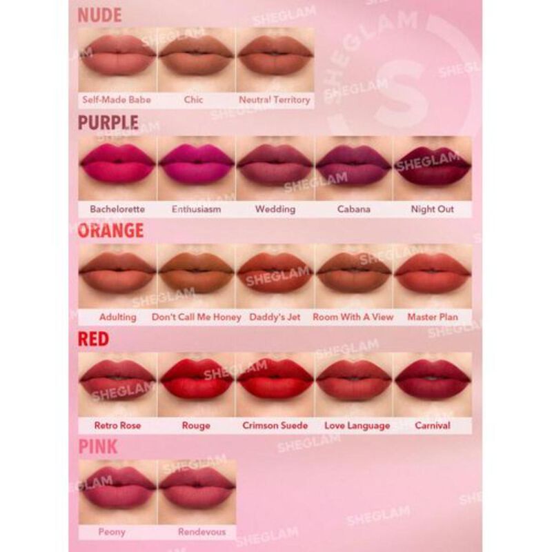 sheglam sheglam matte allure lipstick master plan