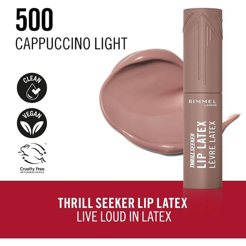 rimmel thrill seeker lip latex 500 cappuccino light