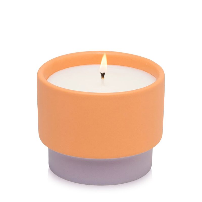 paddywax color block orange ceramic violet & vanilla candle