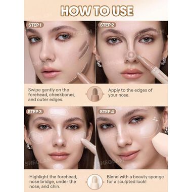 faces sheglam 2 in 1 contour   highlight stick warm honey