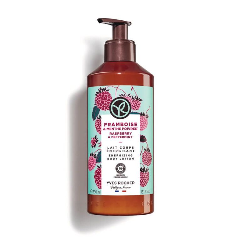 yves rocher raspberry & peppermint energizing body lotion