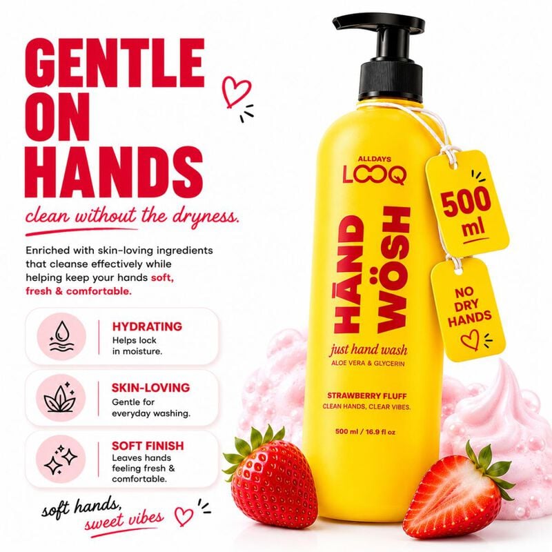 looq strawberry fluff hand wash 500ml