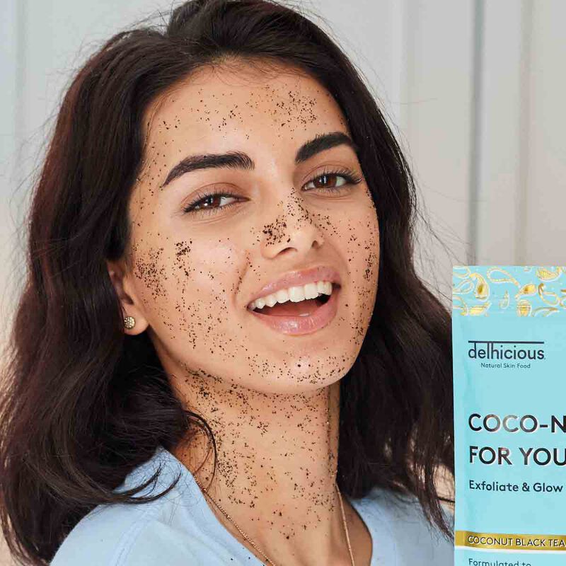 delhicious delhicious coconut black tea body scrub