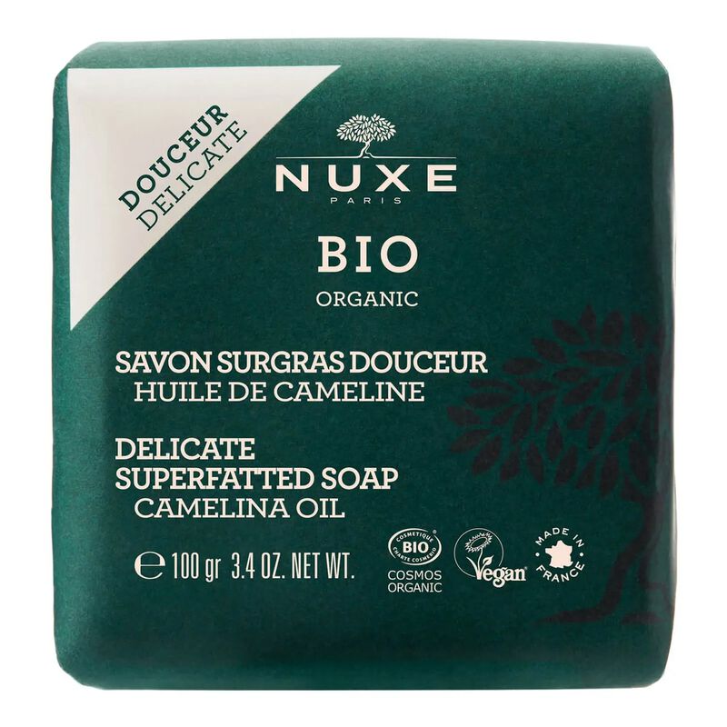 nuxe bio organic delicate superfatted soap camelina oil