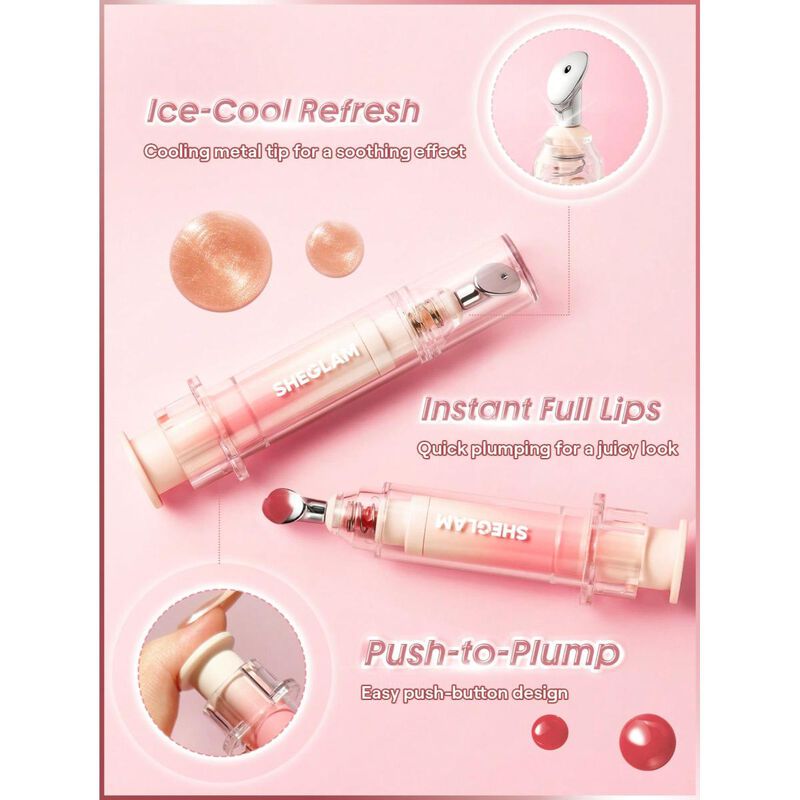sheglam sheglam booster shine plumping lip glossspink flamingo