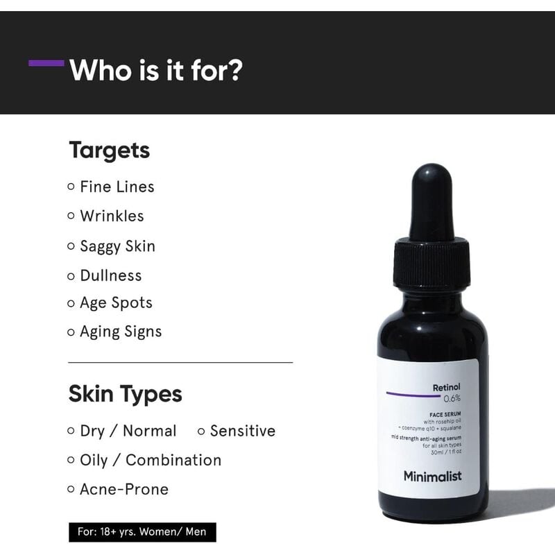 minimalist retinol 0.6% face serum