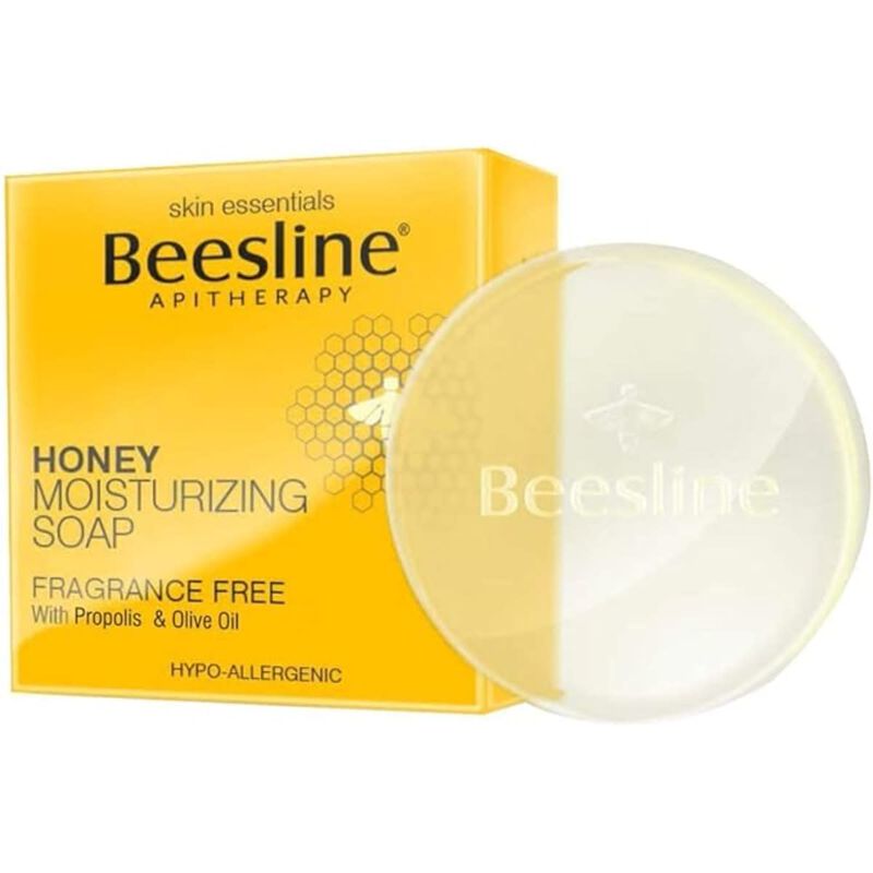 beesline صابونة مرطبة بالعسل غنية بصمغ النحل وزيت الزيتون للبشرة الحساسة