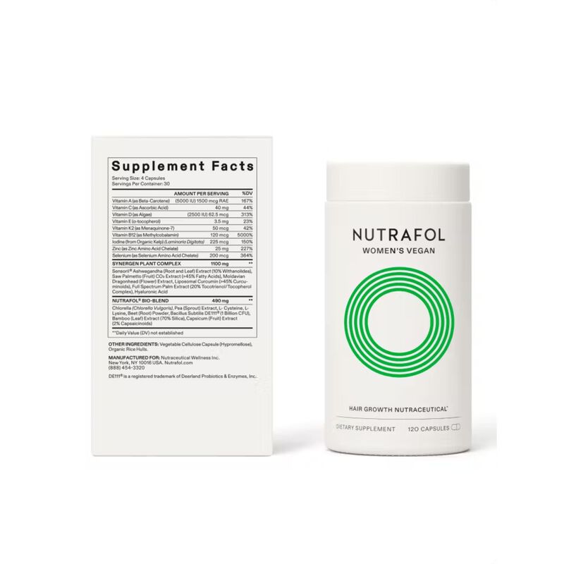 nutrafol vegan hair growth nutraceutical 120 capsules