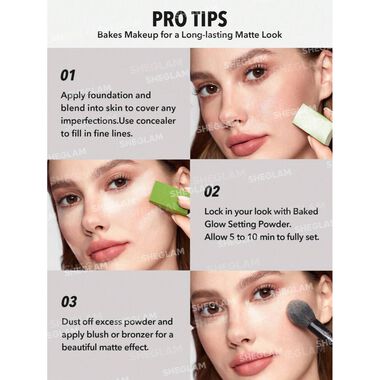 faces sheglam baked glow setting powder light pink