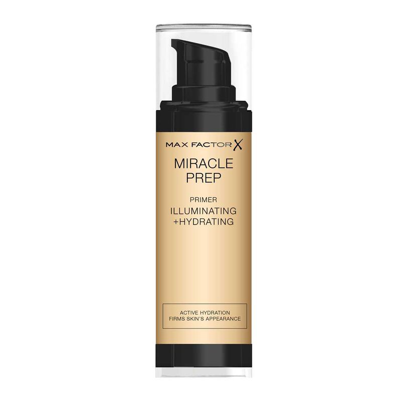 Miracle Prep Illuminating & Hydrating Primer Transculent 30ml max factor miracle prep illuminating & hydrating primer transculent 30ml