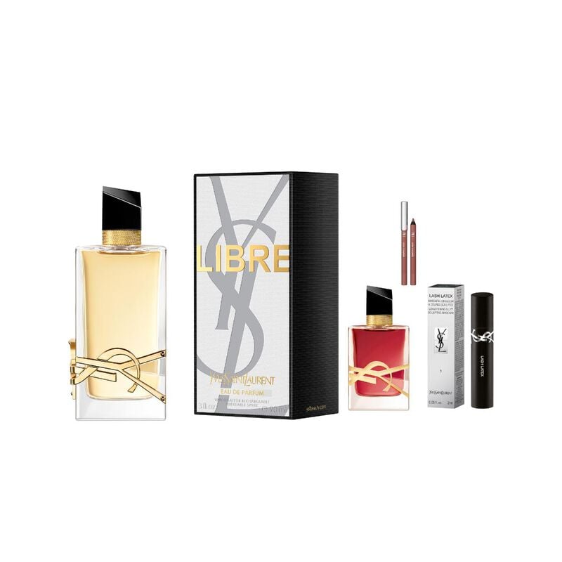 yves saint laurent libre edp 90ml + ysl lip liner 104 mini + libre berry crush 7.5ml + ysl mascara mini
