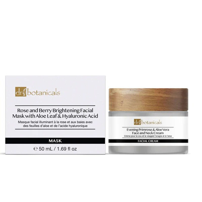 Rose And Berry Brightening Facial Mask With Aloe Leaf and Hyaluronic Acid dr. botanicals rose and berry brightening facial mask with aloe leaf and hyaluronic acid