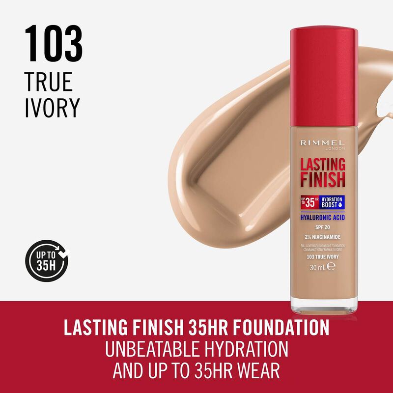 rimmel lasting finish full coverage lightweight foundation 103