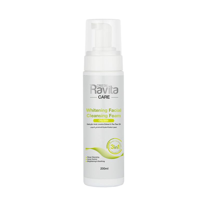 cristal ravita whitening facial cleansing foam for oily skin 200ml