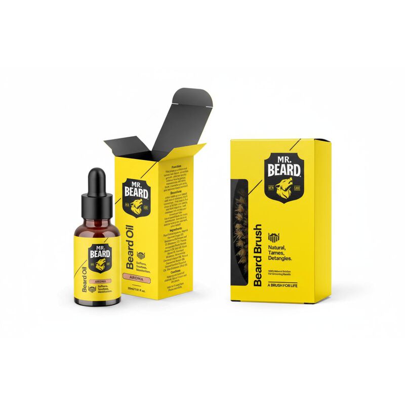 mr beard smooth & shine beard bundle (beard oil&nbsp;&nbsp;aroma+ brush)