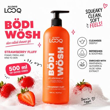 BÖDI WÖSH Strawberry Fluff Body Wash 500ml faces b di w sh strawberry fluff body wash 500ml
