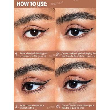 faces قلم آيلاينر 2 في 1   أسود مضاد للماء