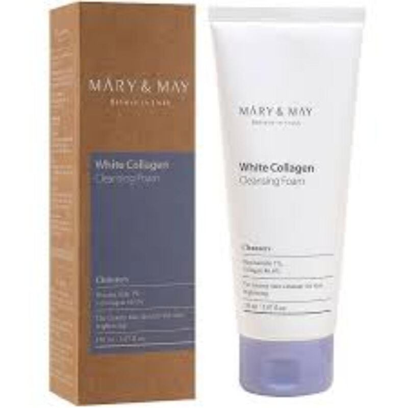 mary may white collagen cleansing foam