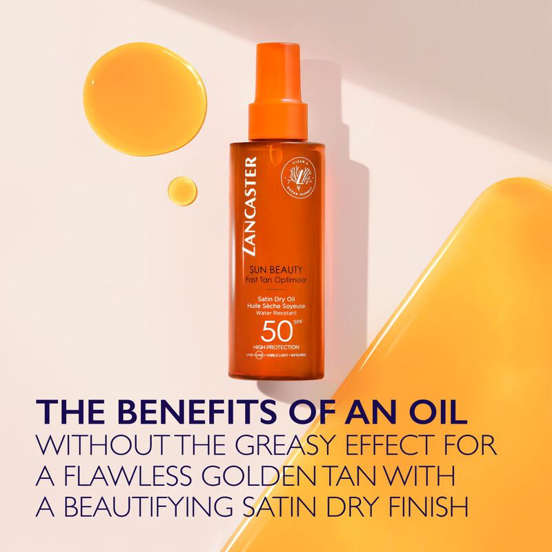 lancaster sun beauty fast tan optimizer satin dry oil spf50