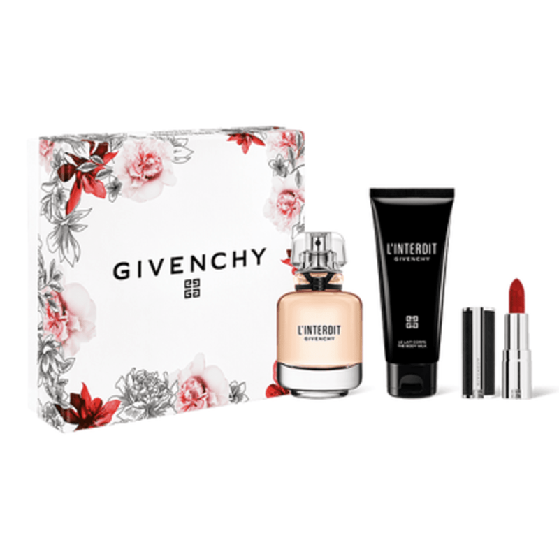 L'Interdit Eau de Parfum with Body Lotion and Mini Le Rouge Interdit givenchy l'interdit eau de parfum with body lotion and mini le rouge interdit