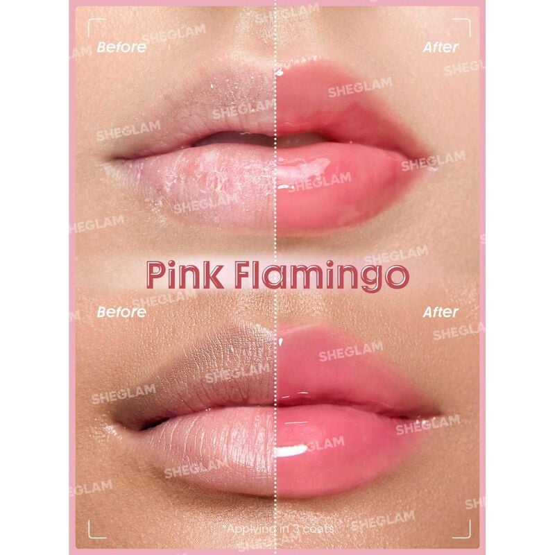 sheglam sheglam booster shine plumping lip glossspink flamingo