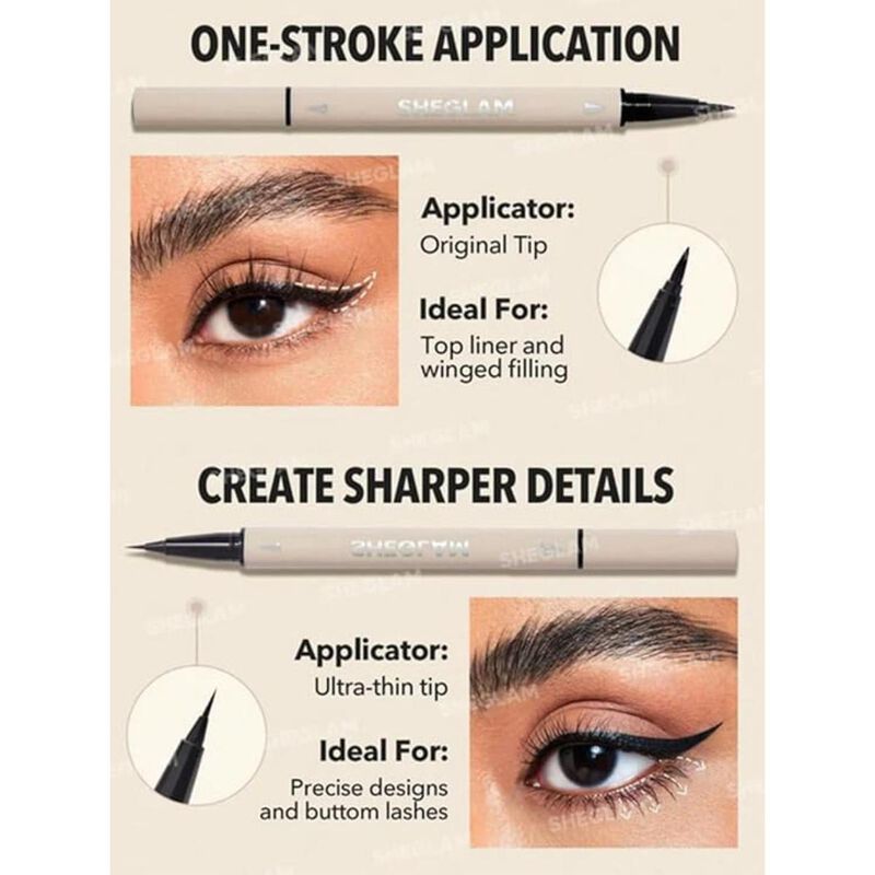 sheglam sheglam multitasker line & detail eyeliner penblack 2 in 1 waterproof
