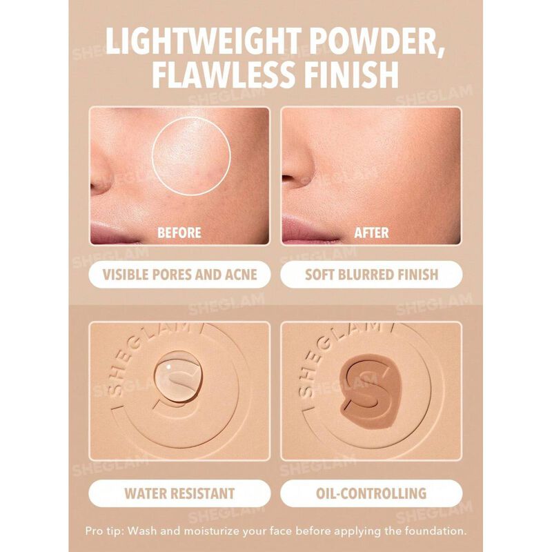 sheglam sheglam skin focus high coverage powder foundation fair 11g