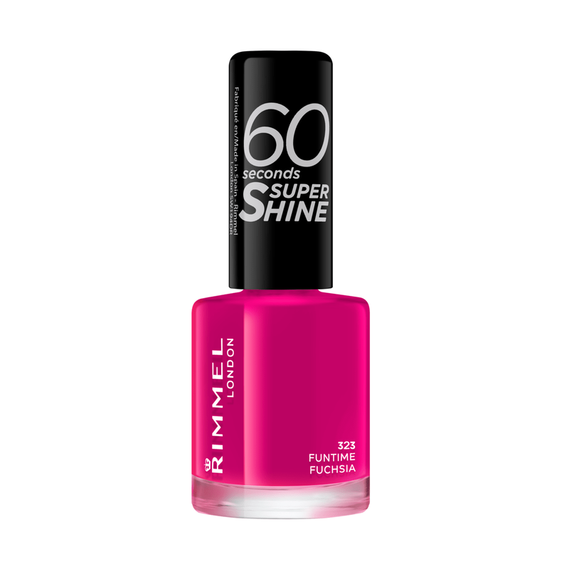 rimmel 60 seconds super shine nail polish 323 fun time fuchsia