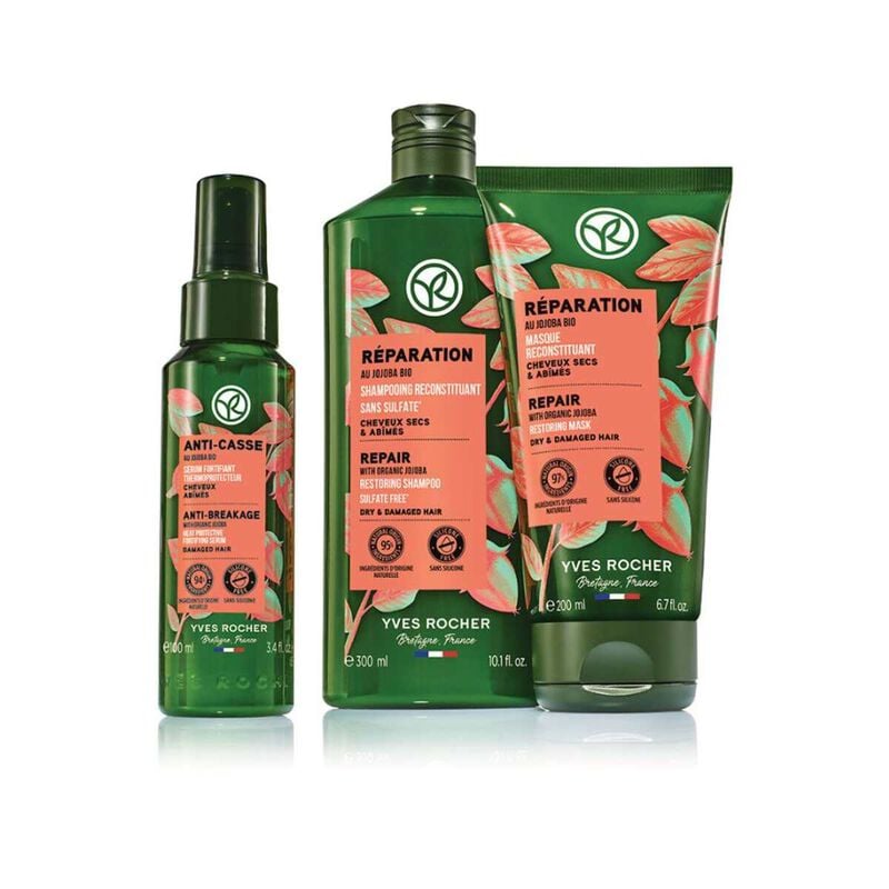 yves rocher heat protective fortifying serum for damaged hair
