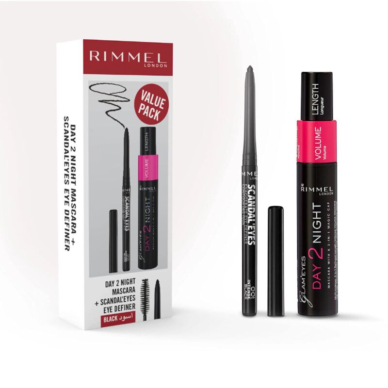 rimmel day 2 night mascara + scandal eyes definer balck