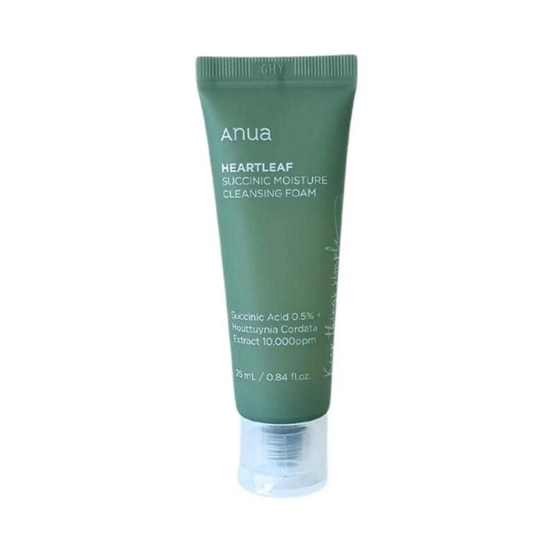 anua heartleaf succinic moisture cleansing foam (25ml)