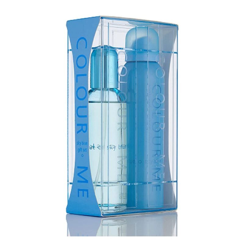 colour me colour me set sky blue for women (parfum 100ml + body spray 150ml)