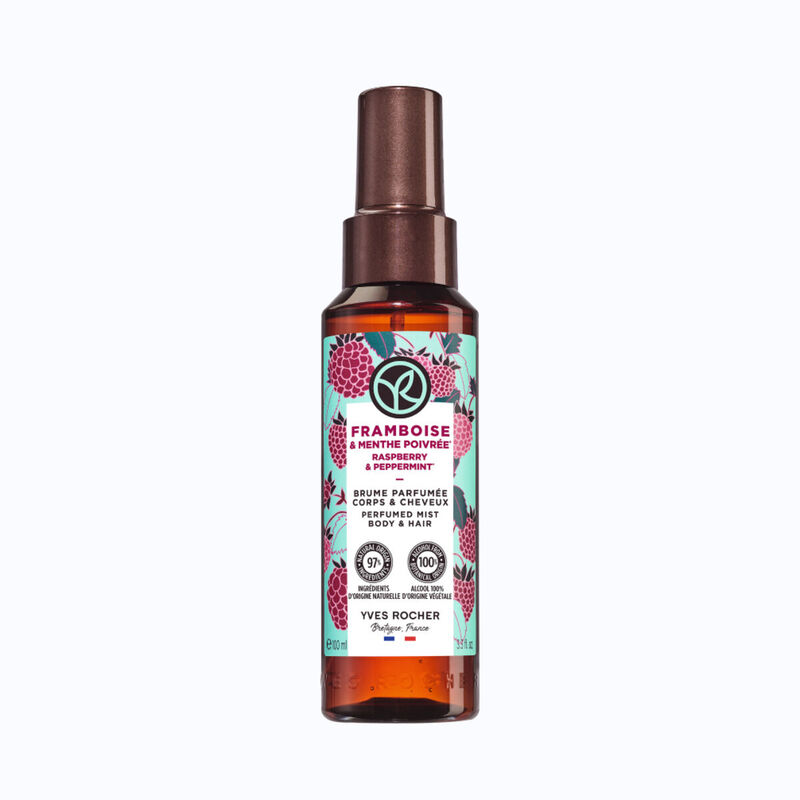 yves rocher perfumed body and hair mist raspberry