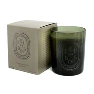 faces feu de bois candle