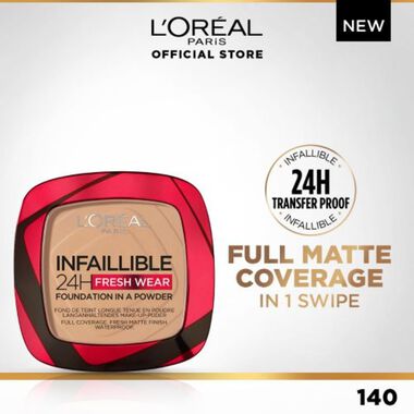 faces l oreal paris infaillible 24h fresh wear foundation in a powder 140 golden beige
