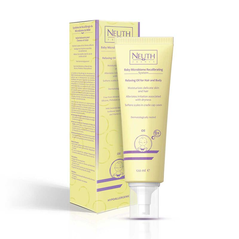 neuth france mircrobiome recalibrating system relaxing oil for hair & body 120 ml