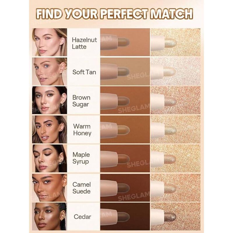 sheglam sheglam 2in1 contour & highlight stick warm honey