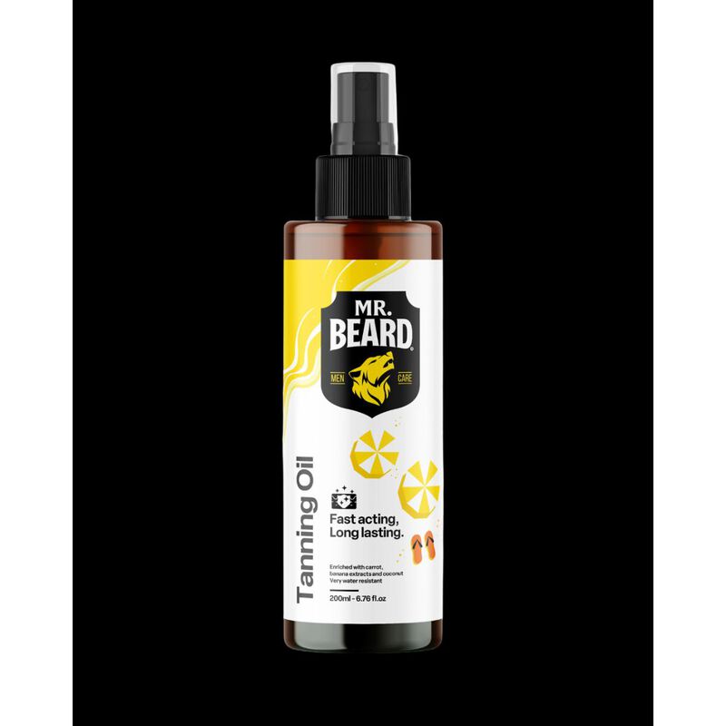 mr beard glow & nourish bundle tanning oil + hair food